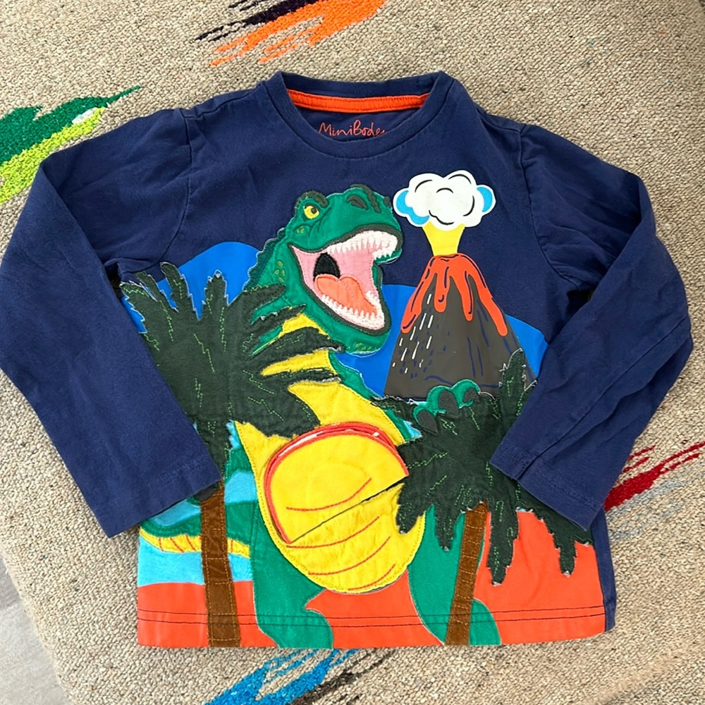 Mini Boden dinosaur long sleeve tee